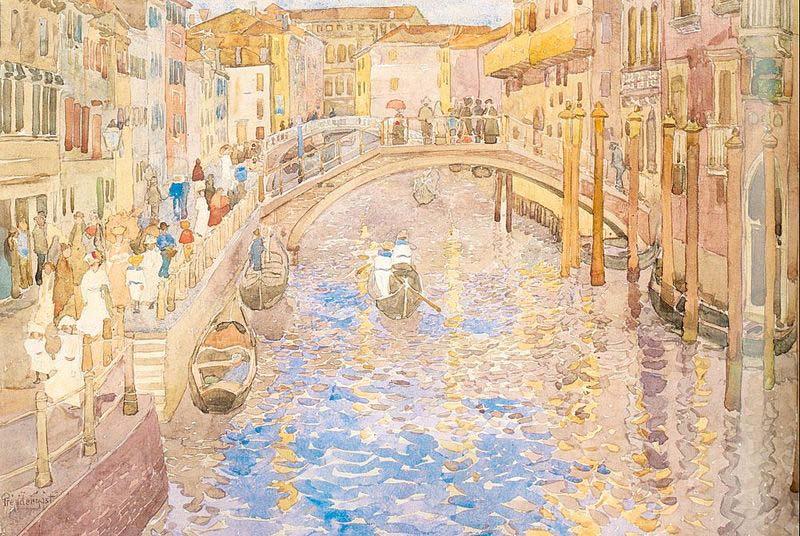 Maurice Prendergast Venetian Canal Scene oil painting picture